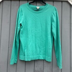 J Crew Size Large Green Long Sleeve Sweater